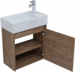 Тумба с раковиной Aquanet Nova Lite 50 с зеркалом, дуб рустикальный