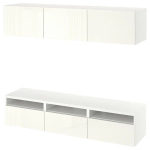 Тумба под телевизор - IKEA BESTÅ/BESTA, 180x42x185 см, белый, Бесто ИКЕА