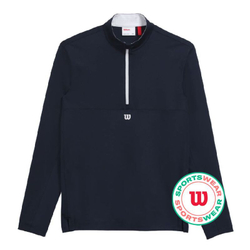 Мужская теннисная футболка Wilson Elevate Performance 1/2 Zip - classic navy