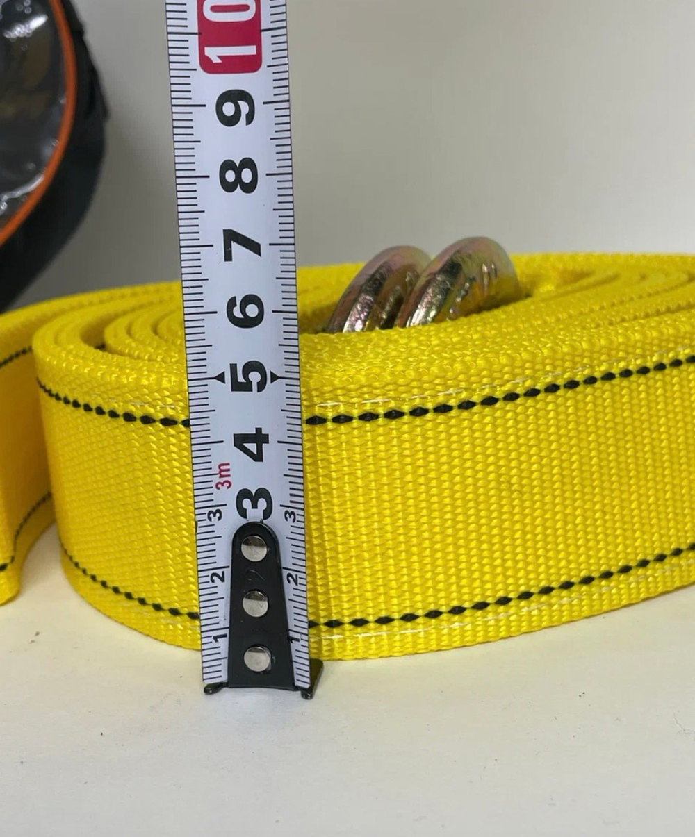 6Т-4.5М \ Трос буксировочный для автомобиля, 6 тонн, 4.5 метра, желтый, с крюками, AORUI, TG (1 шт.)