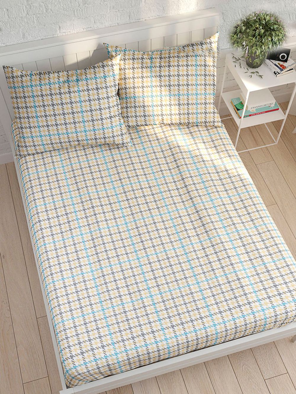 Постельное белье сатин Milky Garden "Сrow foot" семейное Наволочка 50х70 см 2 шт Простынь 240x215 см Пододеяльник 145x215 см 2шт