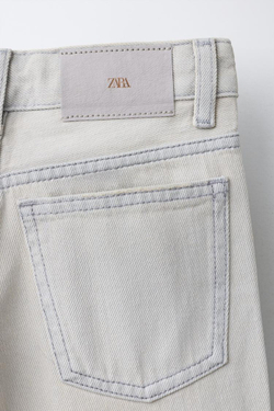 ZARA ДЖИНСЫ WIDE LEG С ЗАКЛЕПКАМИ, СЕРЫЙ