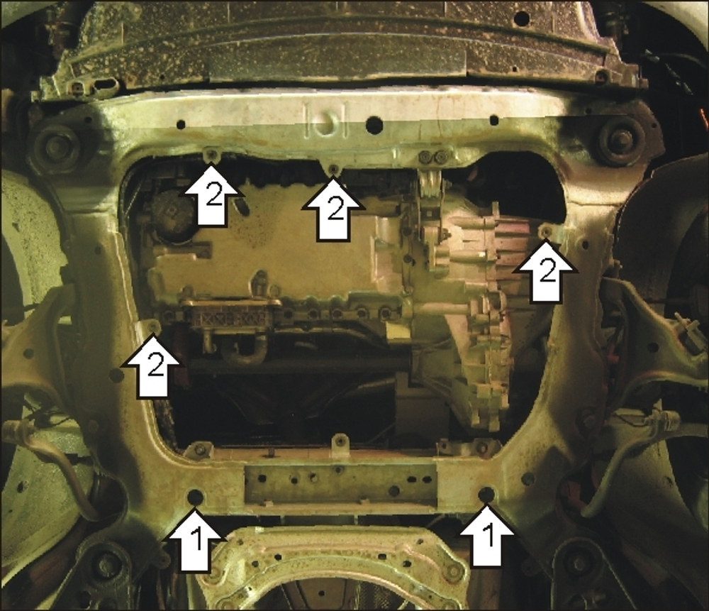 Усиленная защита Motodor картера двигателя, кпп. 2 мм, сталь. для Volvo S60 2000-2010,Volvo XC70 Cross Country 1997-2007 арт.02611