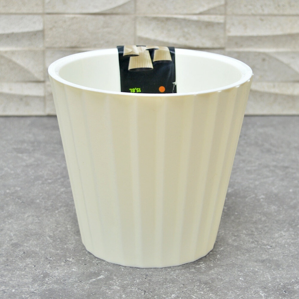 Горшок цветочный Sand 3,3л d190мм с дренажной вставкой, белый