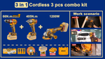 Набор аккумуляторного инструмента INGCO CKLI20358 INDUSTRIAL 20 В 3 шт.