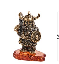 Народные промыслы AM-2835 Фигурка «Викинг» (латунь, янтарь)