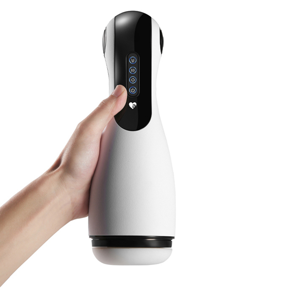 Белый вибромастурбатор с имитацией орального секса Amovibe Good Night Squeezing, Sucking & Vibrating Masturbator