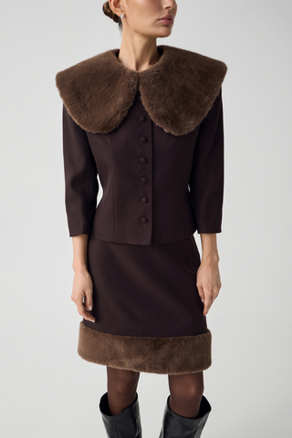 Жакет со съемным воротником