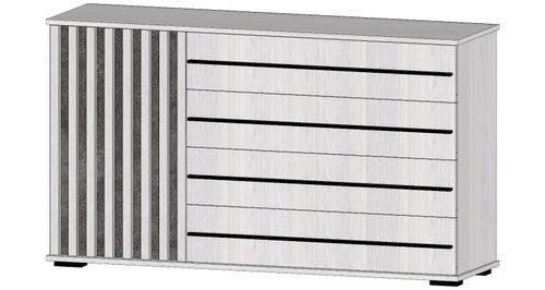 Марракеш Комод 1 створка 4 ящика Анкор светлый / Цемент темный