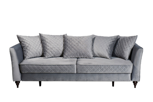 Диван Sorrento(K) 230M трехм.раск c кантом,велюр св.серый Bel40+Bel40 230*101*86