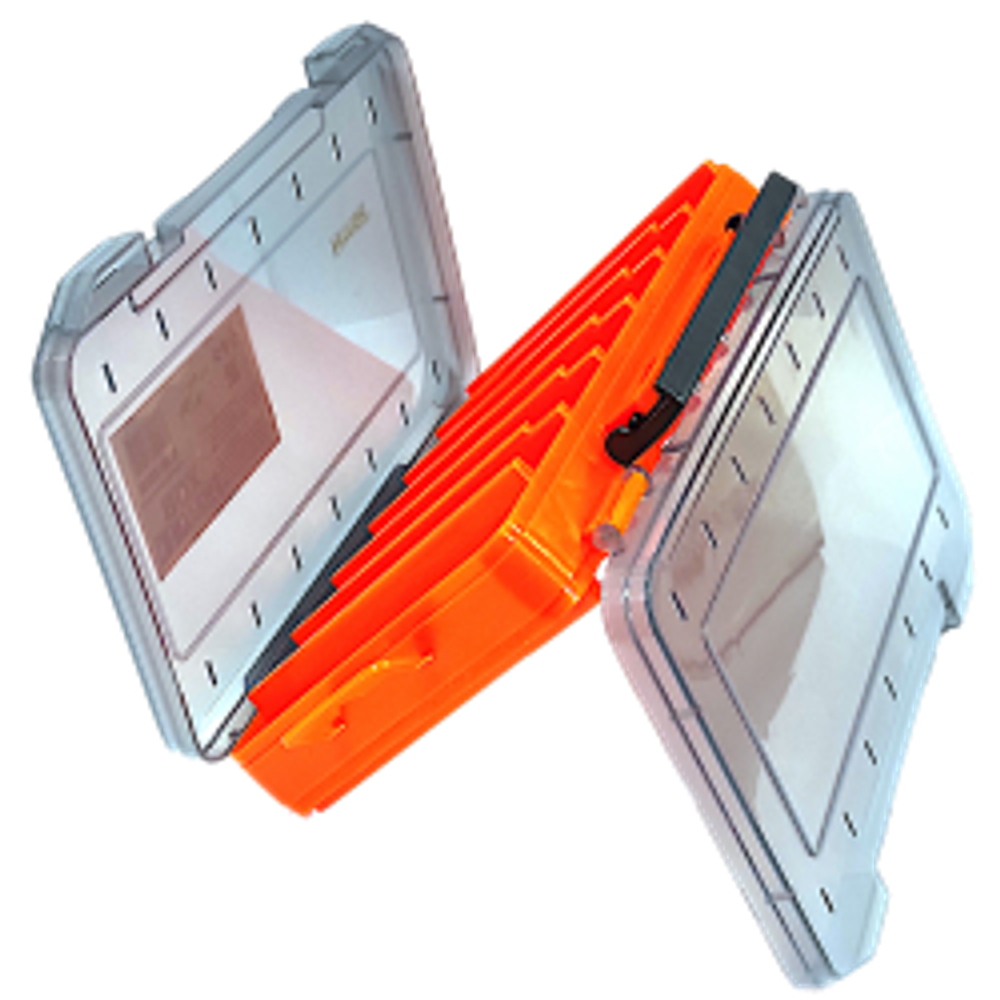 Коробка Hitfish HFBOX-2013 Двухсторонняя для воблеров 14 отделений 195х125х37мм цвет Ассорти