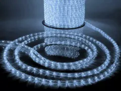 Дюралайт светодиодный 2-х проводной, диаметр 13 мм., 24В, холодные белые LED лампы 36 шт на 1 м., бухта 100 м., статика, Teamprof (TPF-DL-2WH-100-24-W)