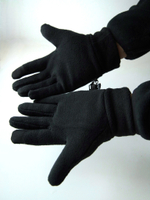 Перчатки варежки флисовые черные город горький флис черный