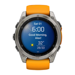 Спортивные часы Garmin fenix 8, 51 мм, AMOLED, титан, сапфир, силиконовый ремешок цвета «оранжевая искра»/графитовый Безель из титана, AMOLED-дисплей. Ремешок с классической застёжкой — на запястье обхватом 127–210 мм