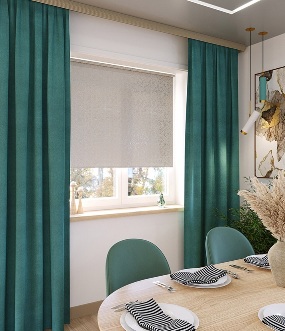 Рулонные шторы Фрост Бело-серый