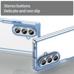 Чехол прозрачный защитный для Samsung Galaxy Fold 7, мягкие усиленные боковые рамки синего цвета