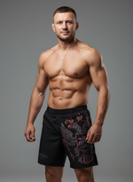 Шорты двойные тренировочные LEGENDA Герб черные