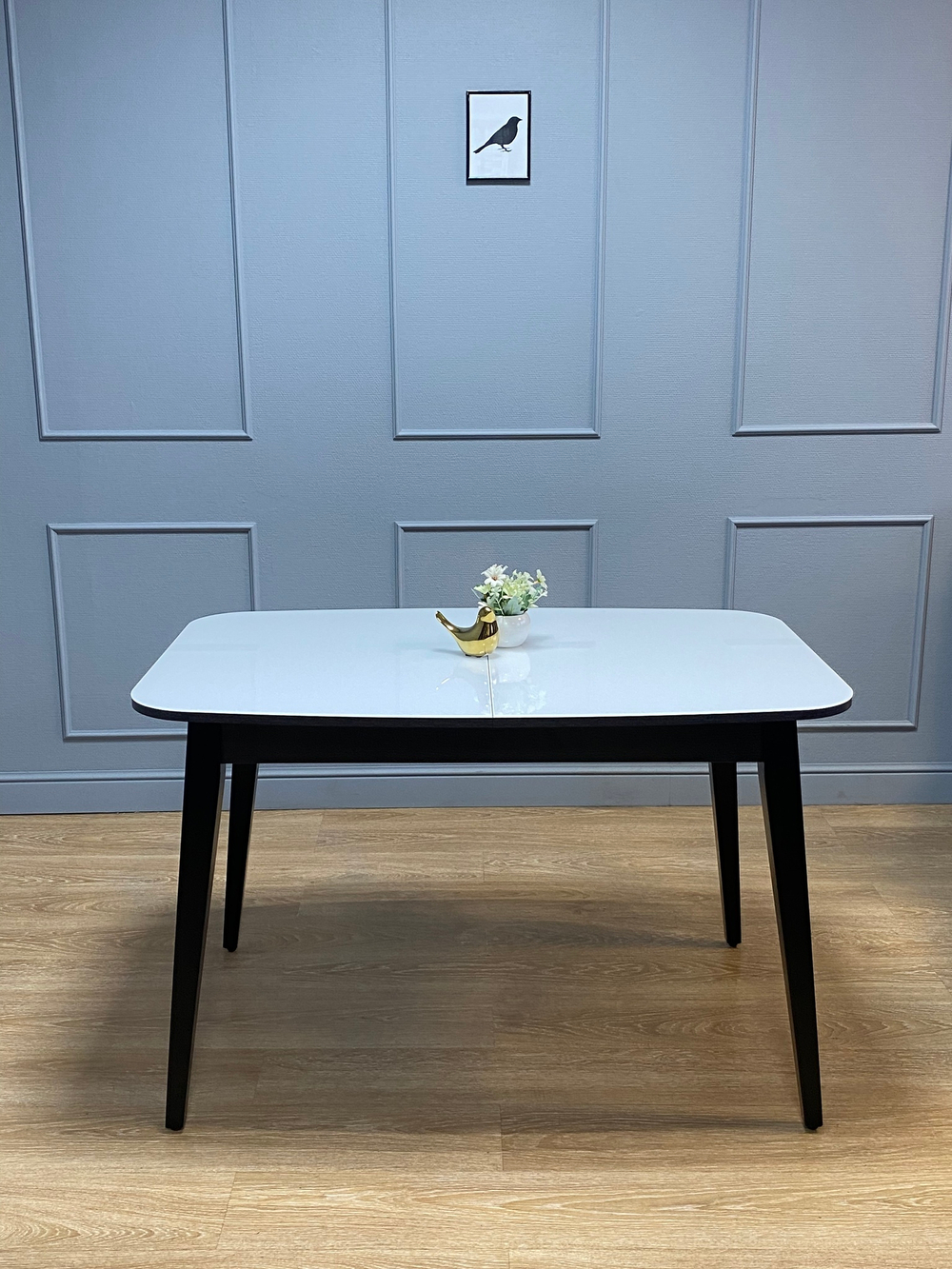 Стол обеденный, кухонный раздвижной KENNER 1200M венге/стекло белое глянец