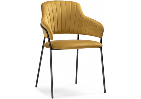 Стул на металлокаркасе Woodville Инклес желтый, черный глянец