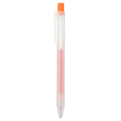 Гелевая ручка Muji Smooth Gel Ink Ballpoint Pen Knock Type 0.5 оранжевая