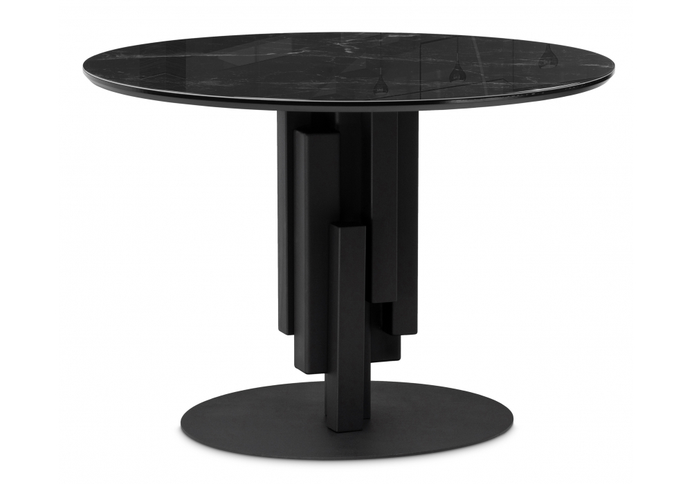 Стол стеклянный Woodville Калипсо 110х75 черный мрамор, черный