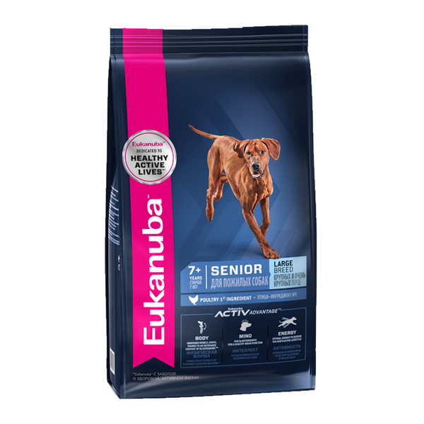 Сухой корм Eukanuba Senior Large Breed 7+ Years для пожилых собак крупных и очень крупных пород с птицей