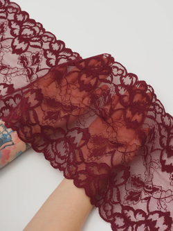 Эластичное кружево вино ширина 21 см