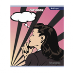 Тетрадь 36 л., А5, клетка, Alingar "Девушки ", скрепка, второй блок 60 г/м2, мелованный картон (эконом), 4 дизайна в пленке т/у