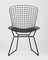 Bertoia металлический черный с черной подушкой из экокожи