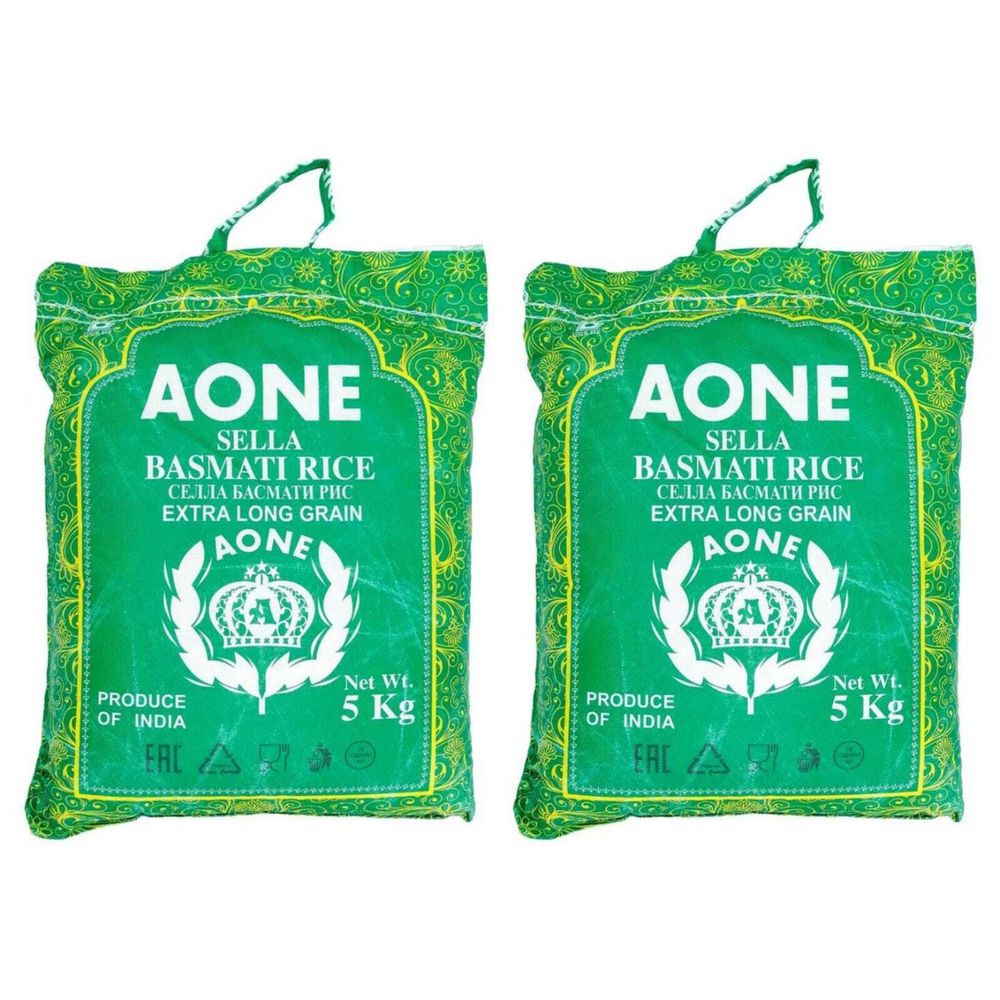 Рис AONE Basmati Sella пропаренный 5 кг, 2 шт