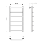 Полотенцесушитель MIXLINE MIRA  80х40 (1/2'' ВР, 6 перекладин) водяной