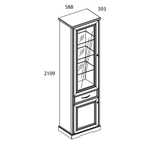 TOSCANA NEW, Шкаф с витриной 1V1D1S. Цвет ПЕРСИДСКИЙ ЖЕМЧУГ/КАНЬОН