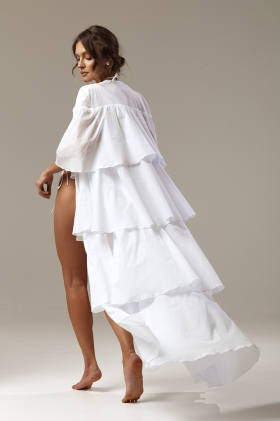 Накидка с воланами из белого батиста