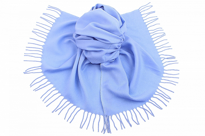 Палантин материал Шерсть 100% однотонный цвет васильковый 160x60см.