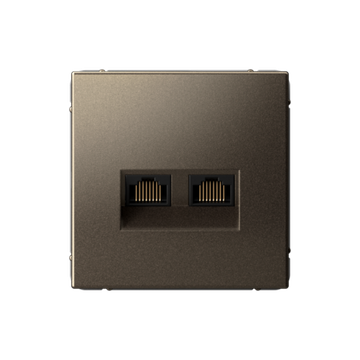 Розетка компьютерная 2-м ArtGallery RJ45 + RJ45 кат.5E механизм мокко SE GAL000685