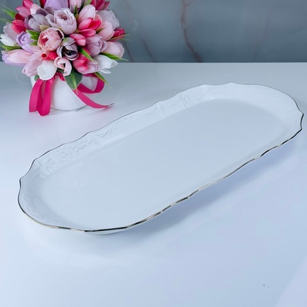 Lenardi 226-204 Овальное блюдо 36,5см MARIA GOLD в под.уп.(х12)Фарфор