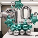 Шар (18"/46 см) Звезда, Бирюзовый 1 шт.