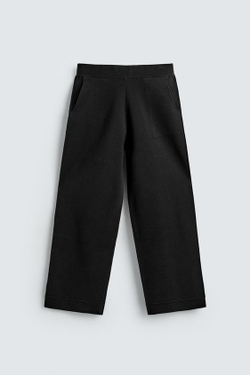 ZARA ТРИКОТАЖНЫЕ БРЮКИ СВОБОДНОГО КРОЯ, ЧЕРНЫЙ