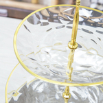 Фруктовница 3-х ярусная 35*24см прозрачная с золотой каймой, PP