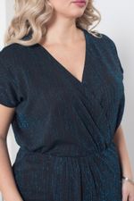 Платье 1305 бирюзовый на черном Novita (Акция)