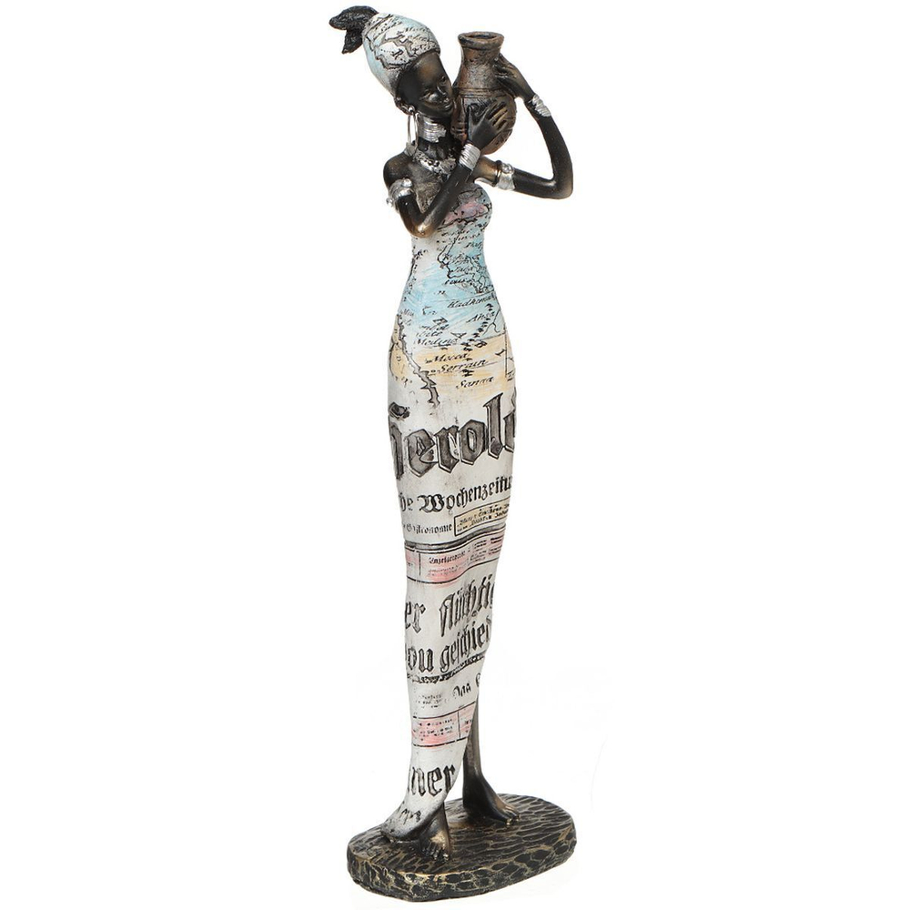 Фигурка декоративная Африканка в белом платье, 34 см, Y6-2101