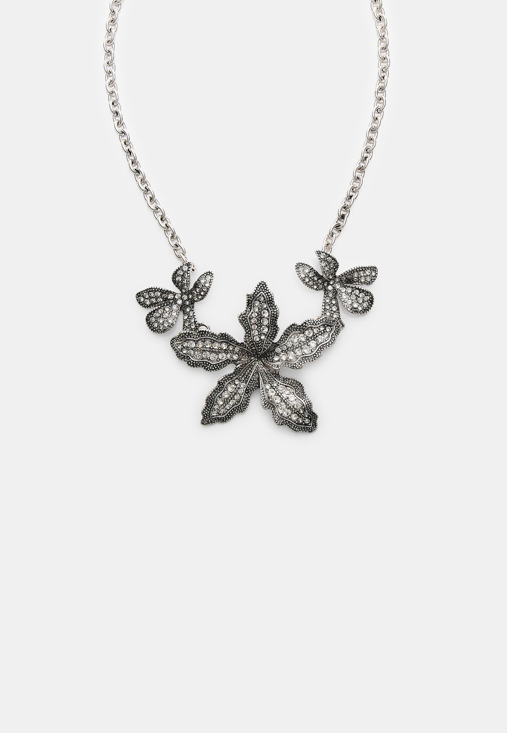 STRADIVARIUS Ожерелье со стразами, серый