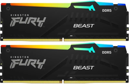 Модуль памяти Kingston Fury Beast RGB EXPO KF560C36BBEAK2-64, DDR5 DIMM 64Gb KIT (2x32) 6000MHz CL36