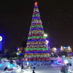 Светодинамическая елка каркасная - встроенная гирлянда: цветная -"Уральская" высота от 4 до 30 м