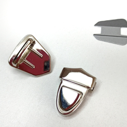 Замок-защелка на зажимах 20*35 Серебро