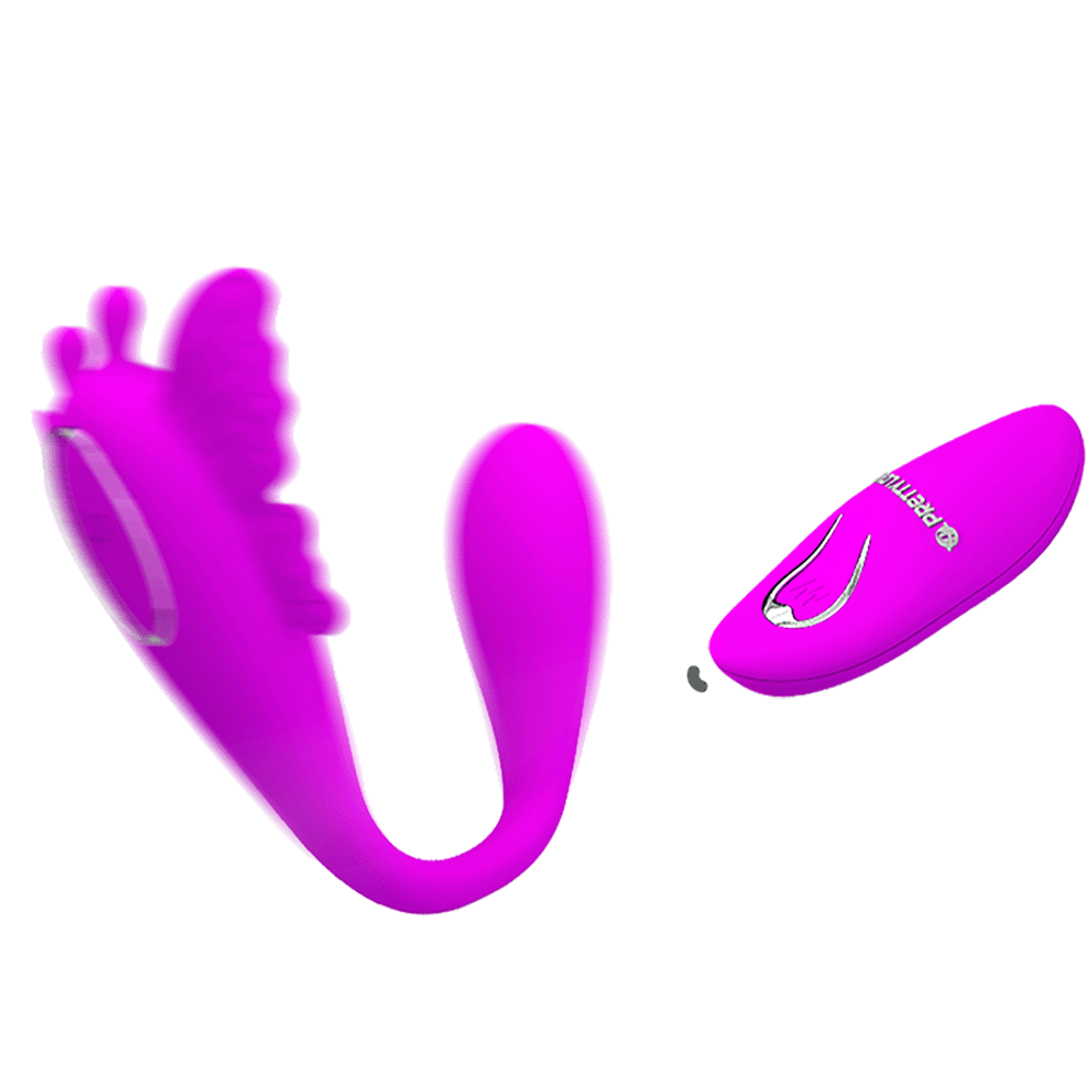 Лиловый вибратор-бабочка для пар с пультом ДУ Pretty Love Partner Vibrator Chimera BI-014824W