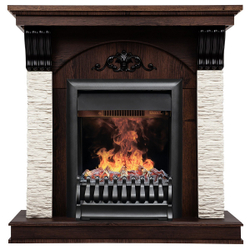Электрокамин RealFlame Corfino NT орех с очагом 3D Oregan