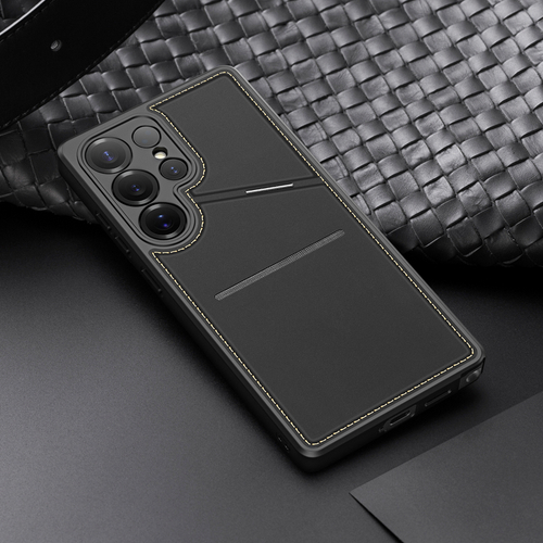 Чехол с поддержкой MagSafe и подставкой-картхолдером от Dux Ducis для Samsung Galaxy S25 Ultra, серия Rafi II Mag Series