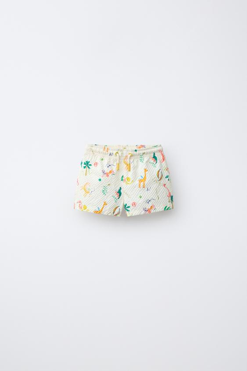 ZARA ШОРТЫ С АНИМАЛИСТИЧЕСКИМ ПРИНТОМ, ЭКРЮ