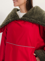 Худи женское оверсайз на меху из натуральной овечьей шерсти